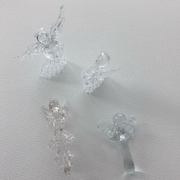 4 GLASS ANGELS: MATCHING PAIR AND 2 OTHERS - Picture 1 of 14